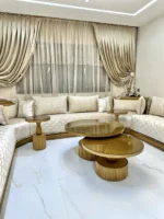 salon marocaine beje simple