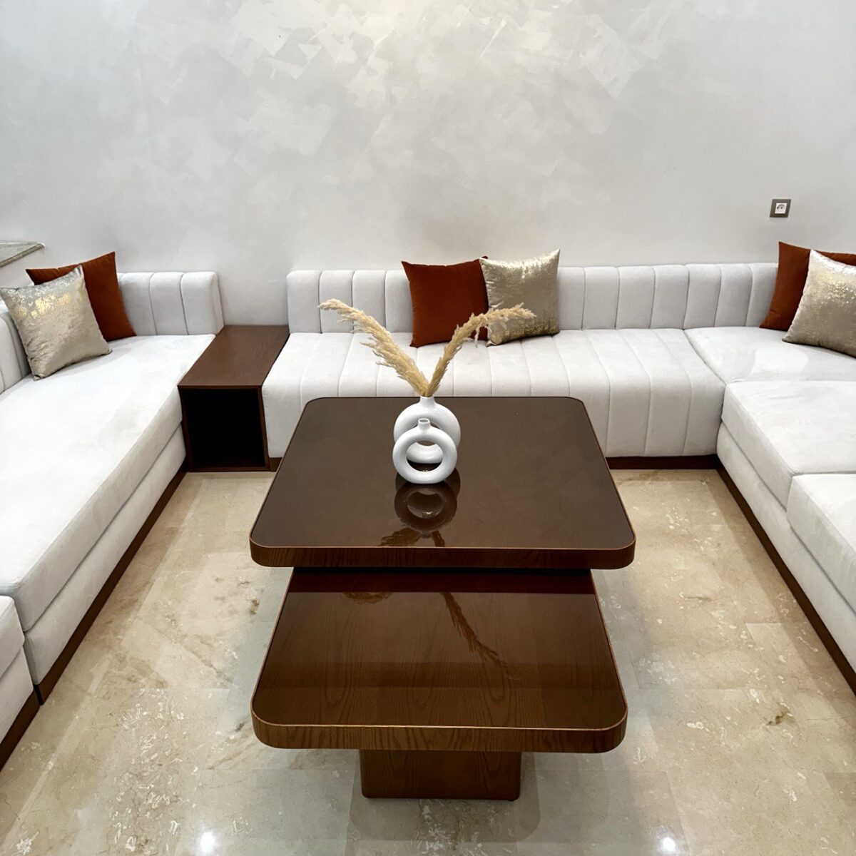 canape simple beje U – Image 8