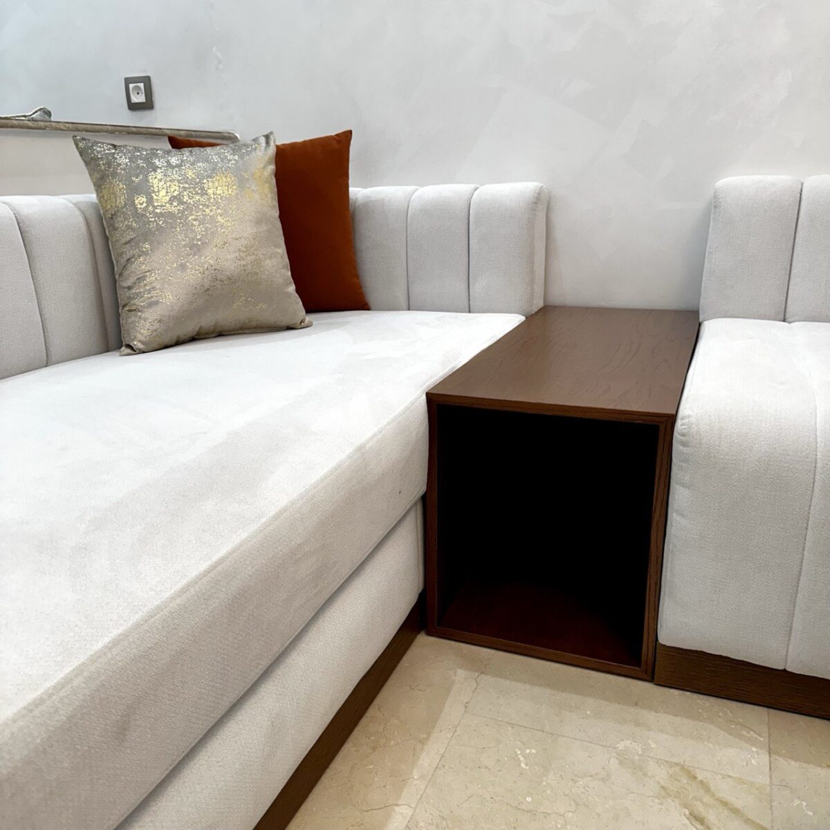 canape simple beje U – Image 7