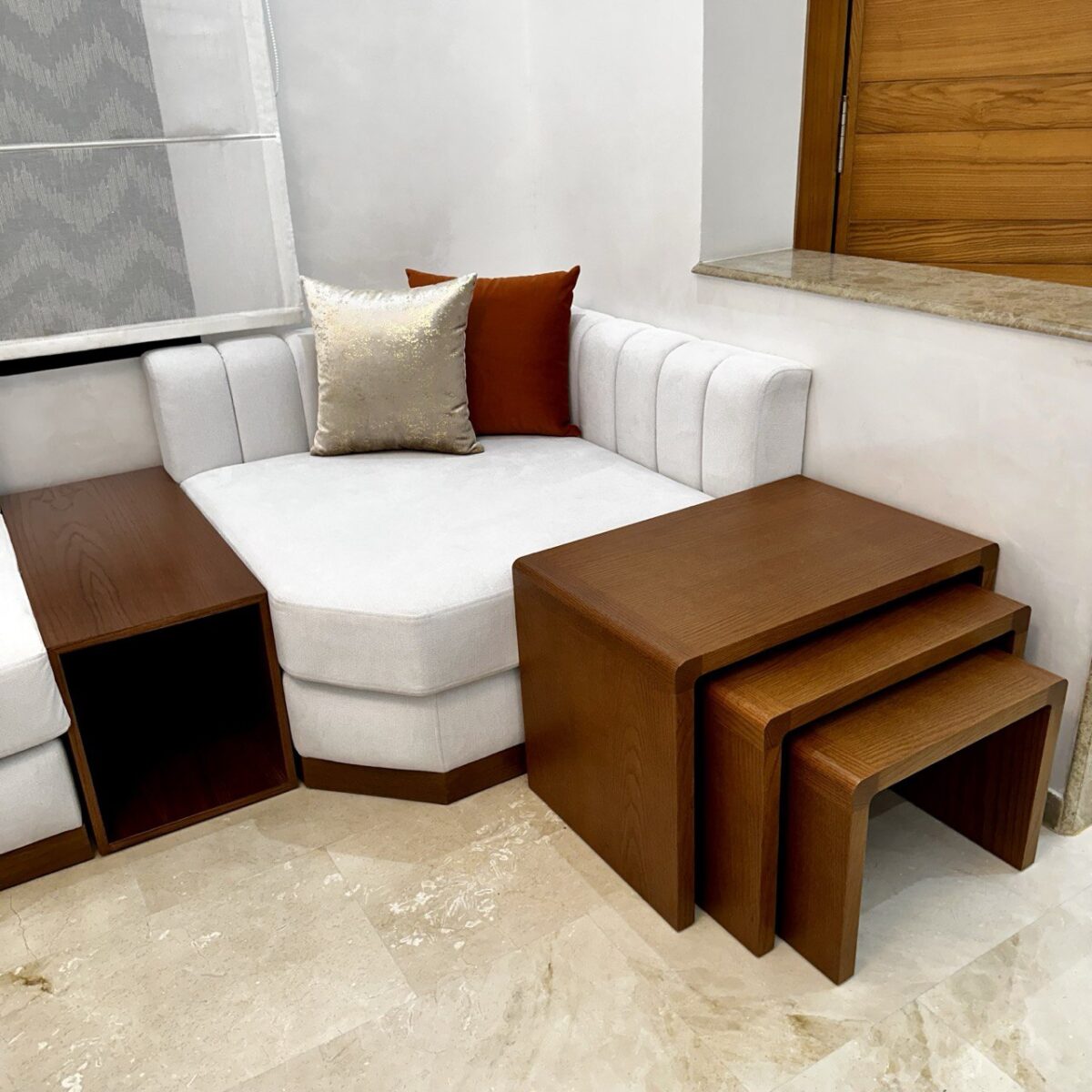 canape simple beje U – Image 6