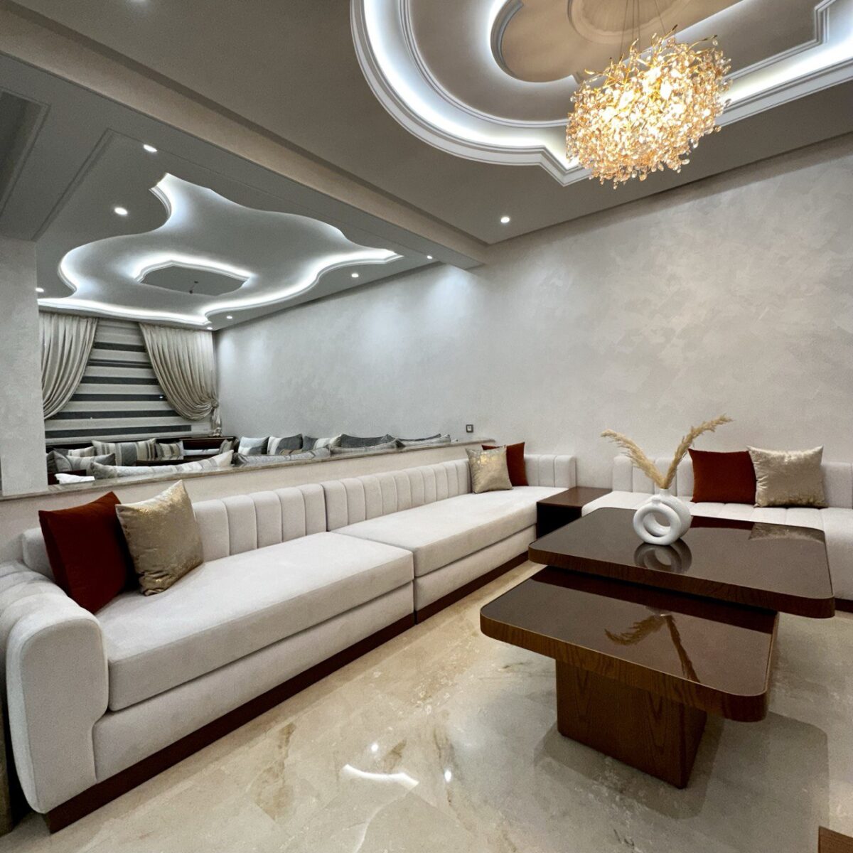 canape simple beje U – Image 4
