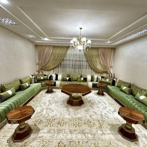 Salon marocaine U vert royal